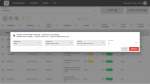 immagine rappresentativa del portale di gestione giacenze di un WMS per settore alberghiero, con il nome del magazzino, l'ubicazione, l'articolo e le quantità disponibili