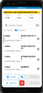 visualizzazione da mobile del software mes
